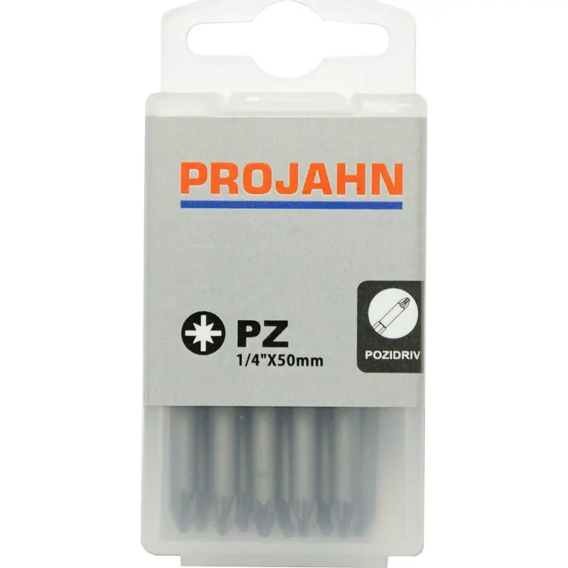 PROJAHN 1/4" Pozidriv Bit No. 3, 50 mm, 10pcs Box