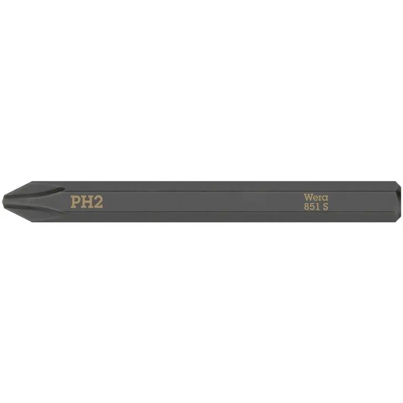 WERA 05018161001 851 S Phillips bits for impact screwdrivers, PH 2 x 70 mm