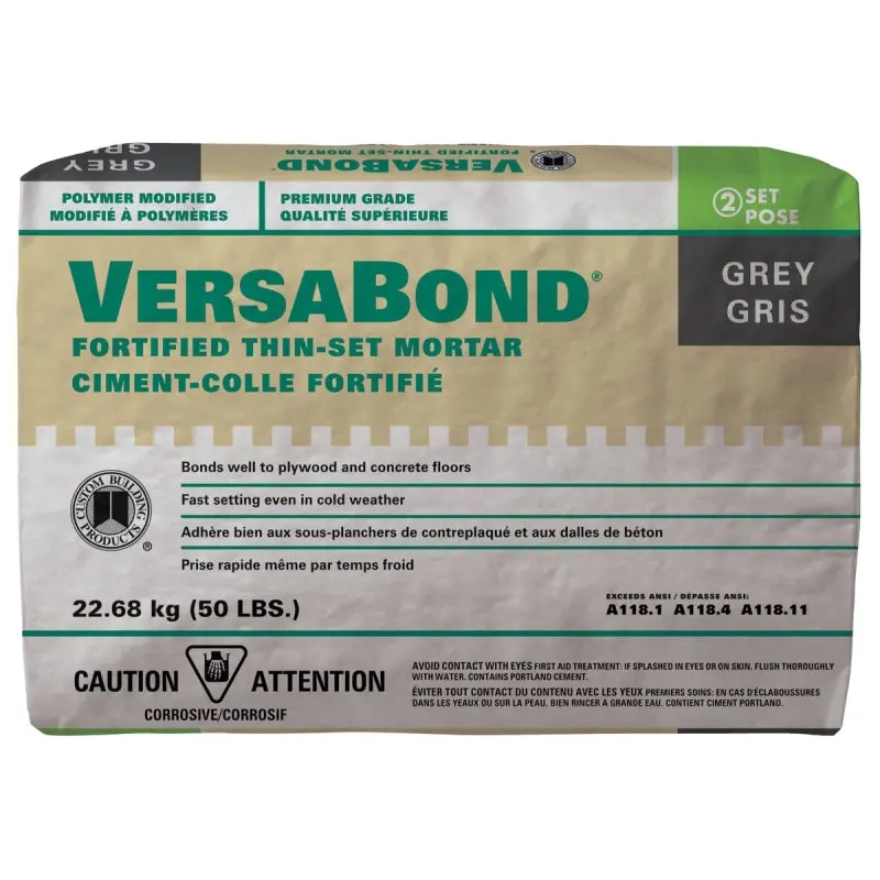 Custom CVBG50 Thin-Set Mortar, Gray, Powder, 50 lb, Bag