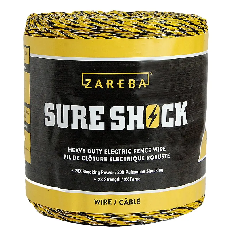 Zareba Sure Shock HDW1320YA-Z Heavy-Duty Polywire, 3-Conductor, Aluminum Conductor, 1320 ft L