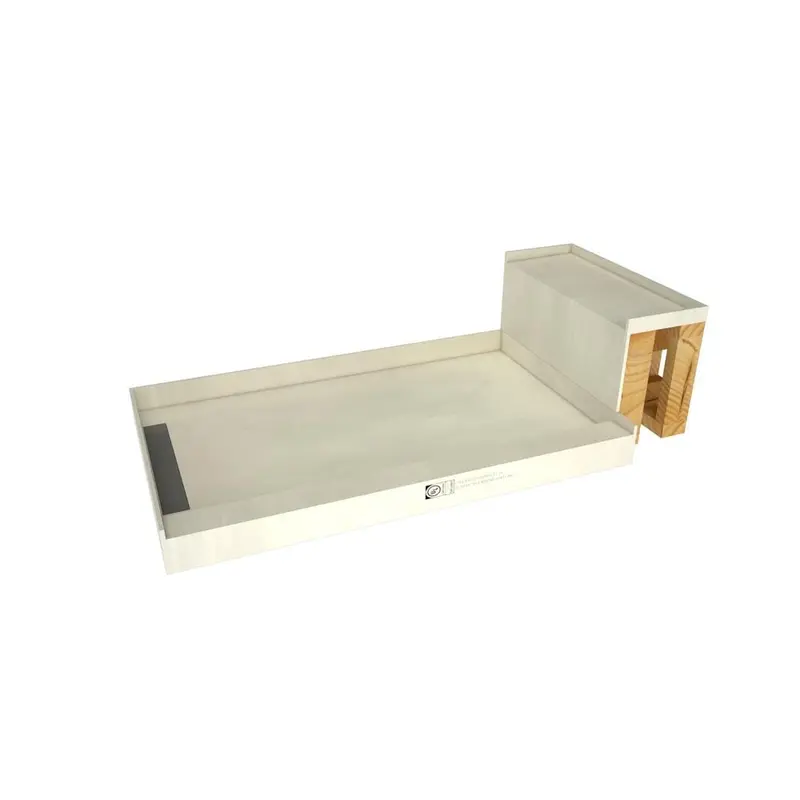 Base'N Bench 36 in. x 48 in. Single Threshold Shower Base and Bench Kit with Left Drain and Tileable Grate