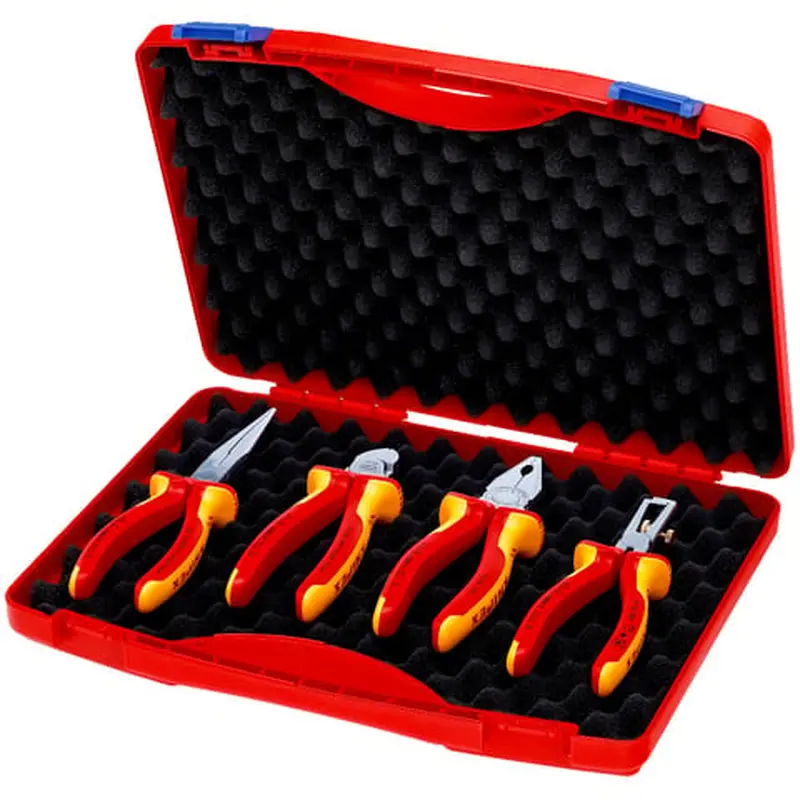 KNIPEX Tool Box "RED" Electric Set 1 (4-Piece VDE Pliers Set)