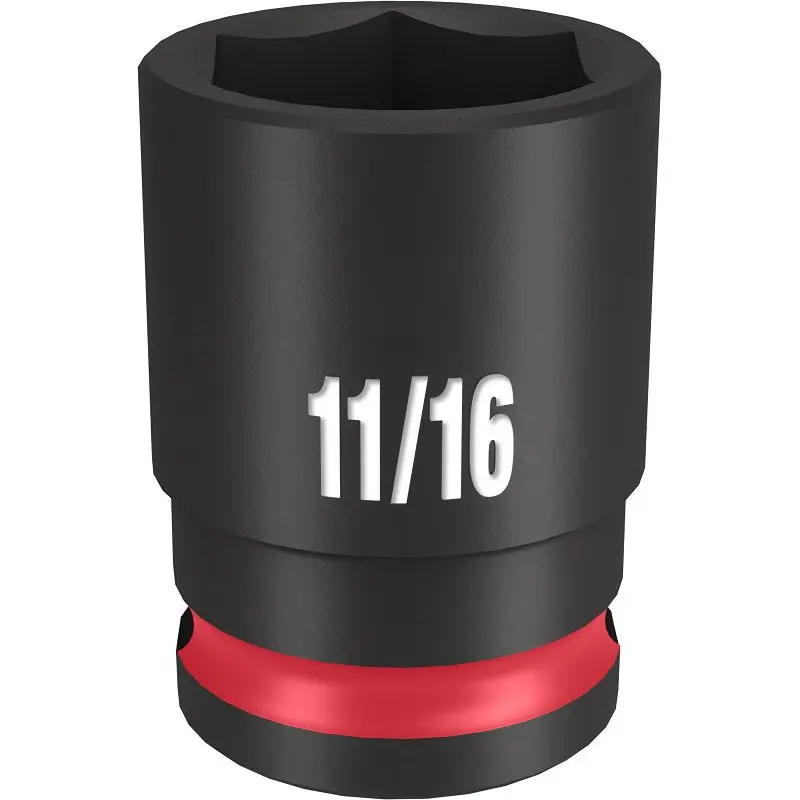 Milwaukee SHOCKWAVE Impact Duty Series 49-66-6109 Shallow Impact Socket, 11/16 in Socket, 3/8 in Drive, Square Drive