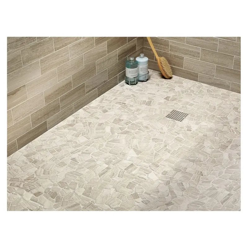 American Olean Delfino Stone Arctic Topaz 12-in x 12-in Honed Natural Stone Limestone Pebble Mosaic Tilesq/ft