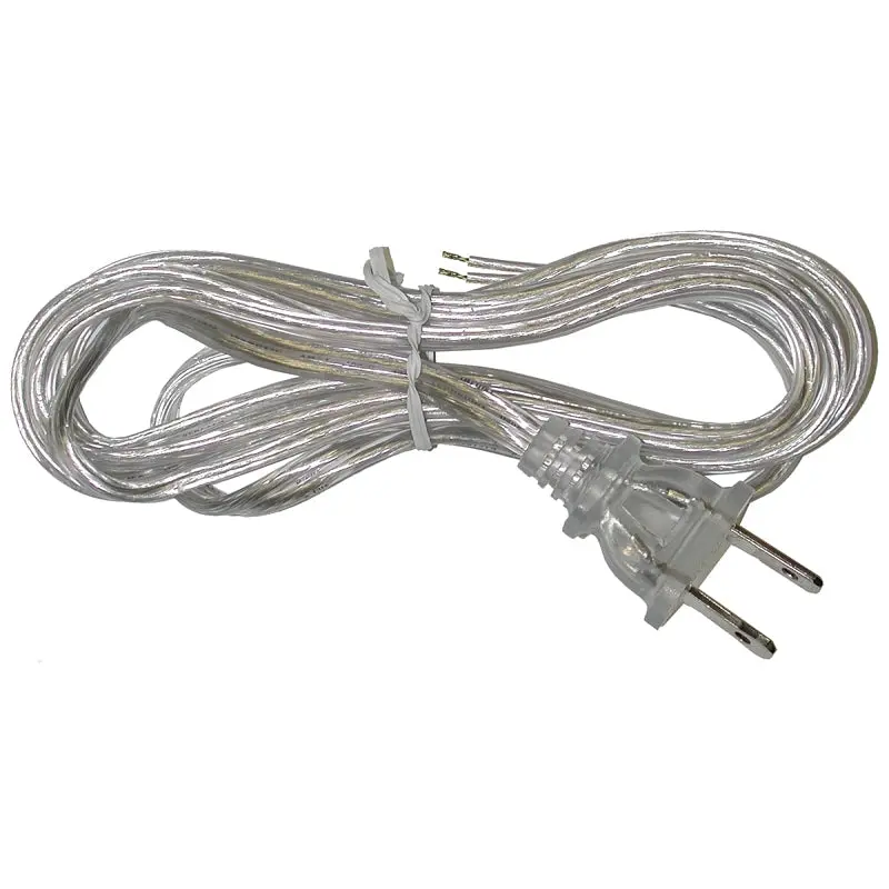 Atron LA948 Lamp Cord, 18 AWG Wire, 2-Conductor, 6 ft L, Clear Sheath