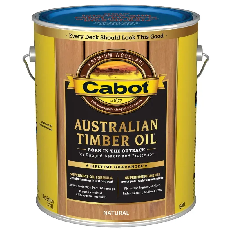 Cabot 19400 140.0019400.007 Australian Timber Oil, Flat, Natural, Liquid, 1 gal