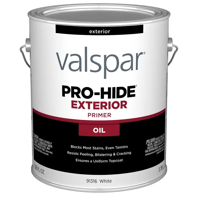 Valspar Pro-Hide 91316 028.0091316.007 Exterior Oil Primer, White, 1 gal, Metal Pail