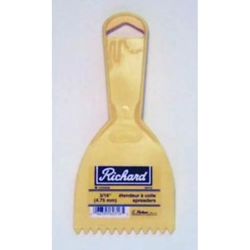 Richard 60116 Hand Spreader, 3 in W Blade, Notched Blade, Polystyrene Blade, Polystyrene Handle