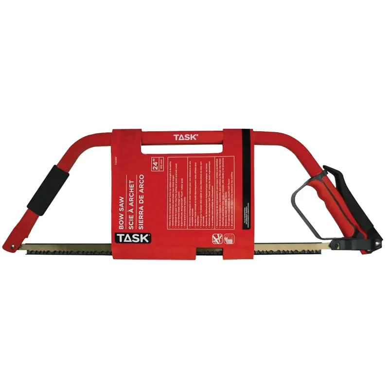 TASK T22302 Bow/Hacksaw, 24 in L Blade, Steel Blade, Rubber Handle, Ergonomic, Soft Touch Grip Handle