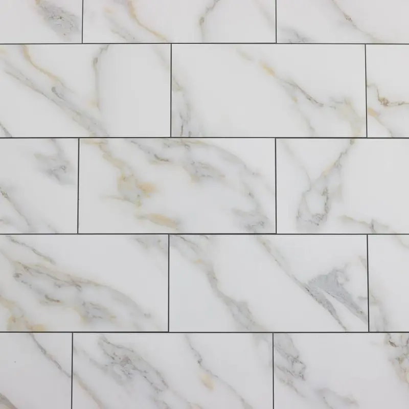 Abolos Nature 72-Pack White 4-in x 8-in Matte Glass Marble Look Wall Tilesq/ft