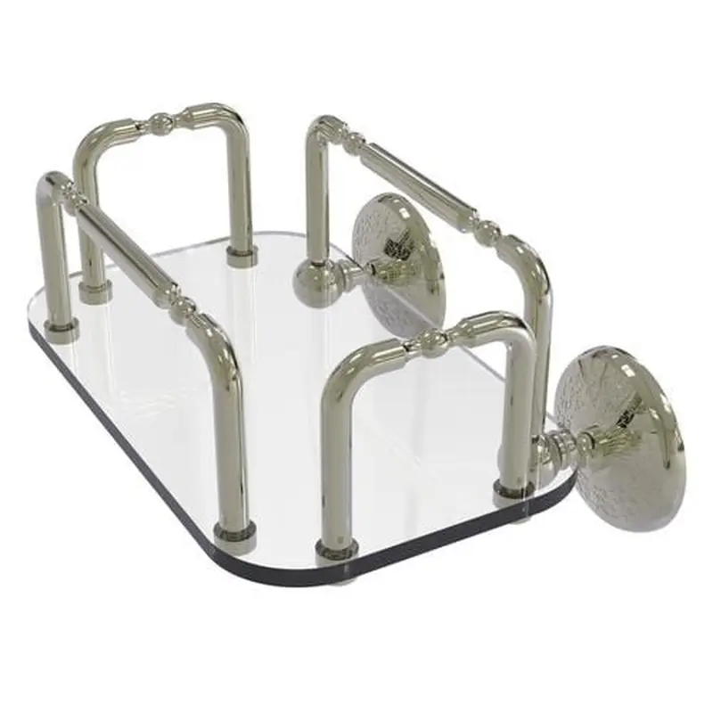 Allied Brass Monte Carlo Wall Mounted Guest Towel Holder in Polished NickelMatte Gray