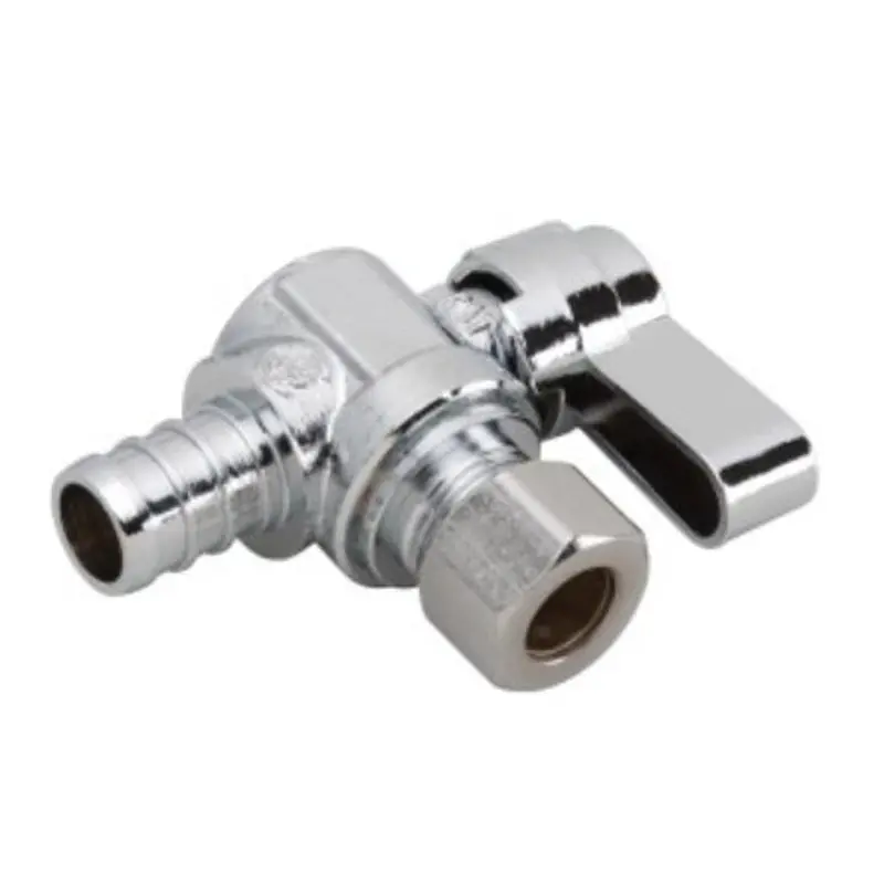 Moen M-Line Series M4740PB Angled Ball Shut-Off Valve, 3/8 x 1/2 in Connection, Compression x PEX, Brass Body