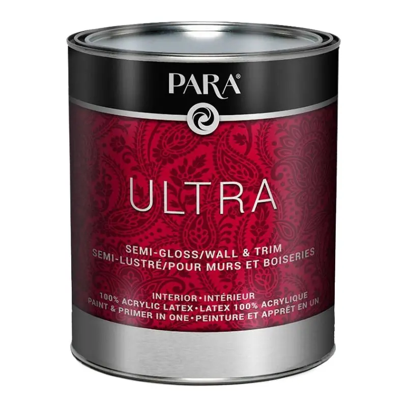 Para Ultra Series 8304-14 Interior Paint, Solvent, Water, Semi-Gloss, Pastel, 1 qt, 450 to 500 sq-ft Coverage Area