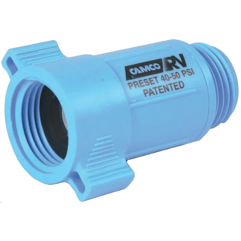 Camco 40143 Water Pressure Regulator, 3/4 in ID, Female x Male, 40 to 50 psi Pressure, ABS, Blue