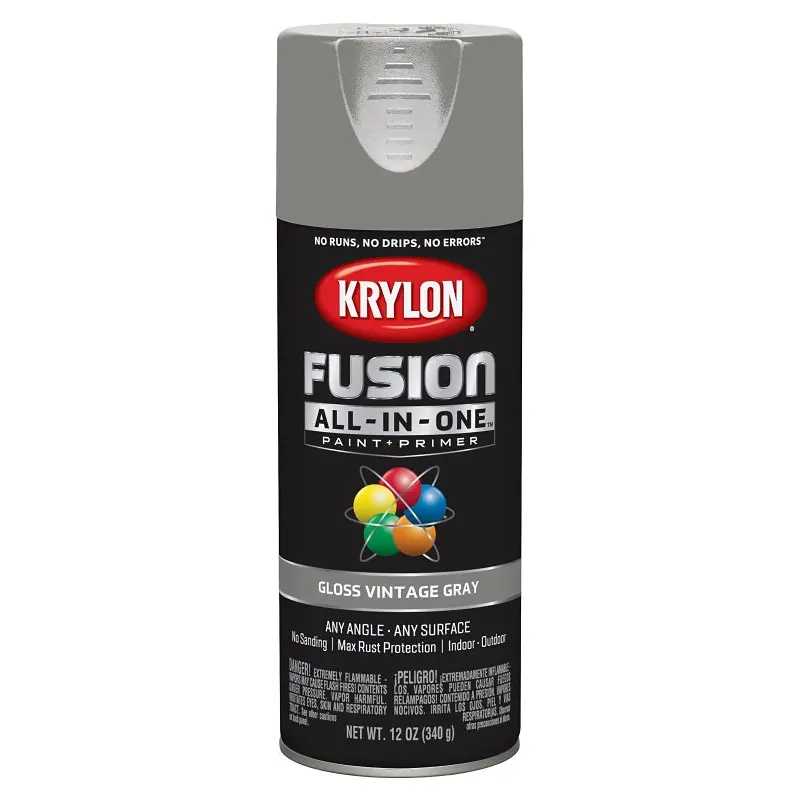 Krylon K02726007 Spray Paint, Gloss, Vintage Gray, 12 oz, Can