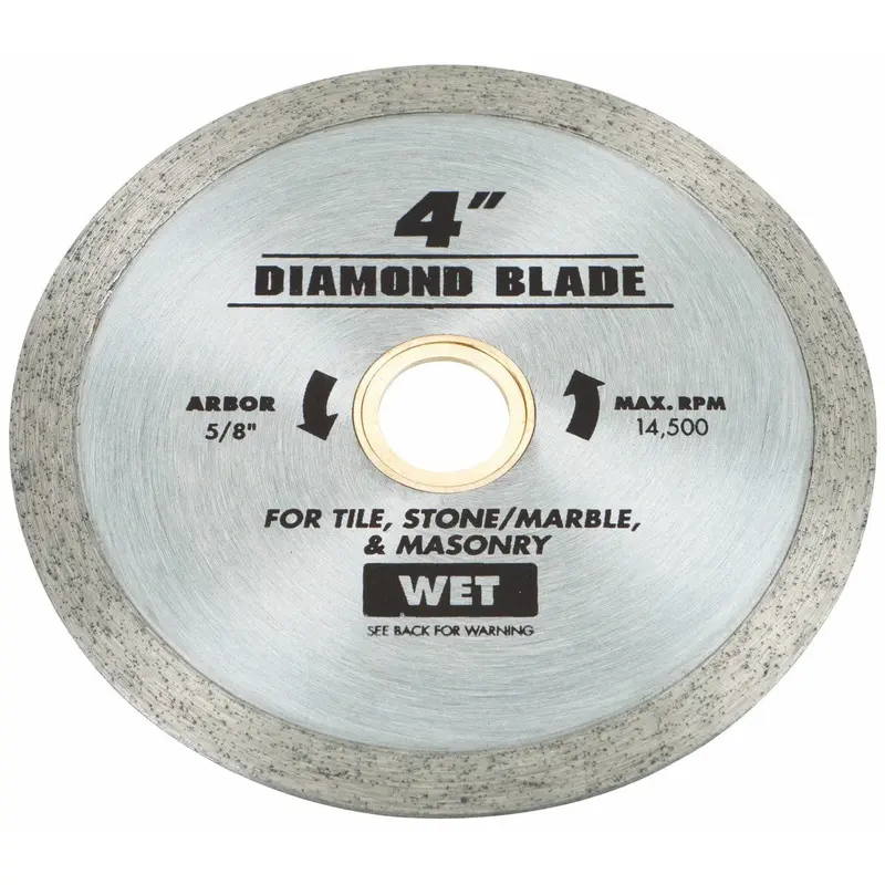 4 in. Continuous Rim Wet Cut Tile Saw and Masonry Diamond Blade