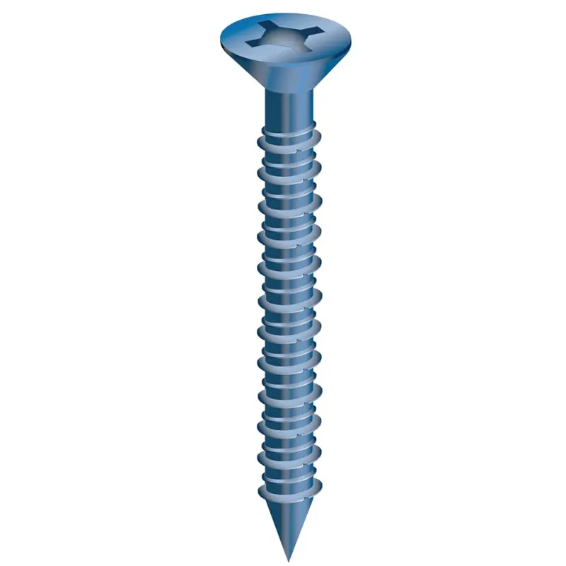 COBRA ANCHORS 624J Screw, 3/16 in Thread, 3-1/4 in L, Flat Head, Phillips, Robertson Drive, Steel, Fluorocarbon-Coated