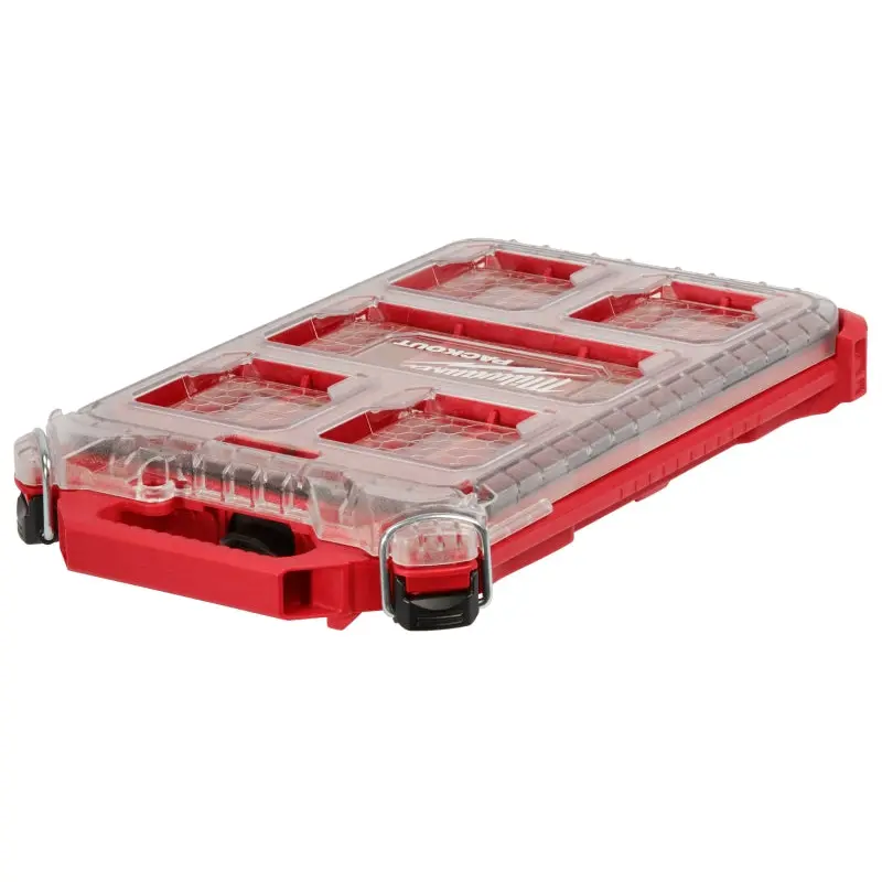 Milwaukee 48-22-8436 Organizer, 16.38 in L, 9.76 in W, 2.52 in H, 5-Compartment, Plastic, Red