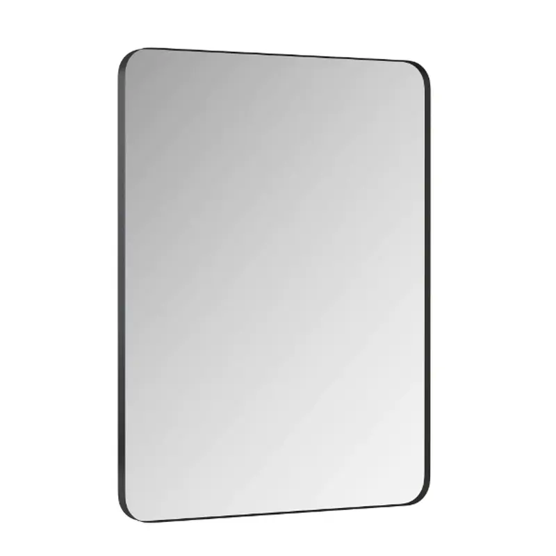 30 in. W x 40 in. H Rectangular Metal Framed Wall Bathroom Vanity Mirror in Black