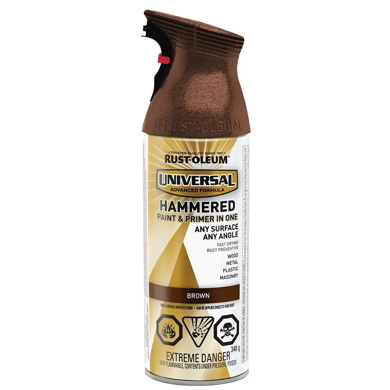 Rust-Oleum 246444 Hammered Spray Paint, Hammered Gloss, Brown, 340 g, Can