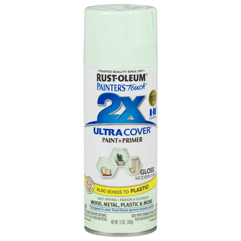 Rust-Oleum 329200 Spray Paint, Gloss, Modern Mint, 12 oz, Can