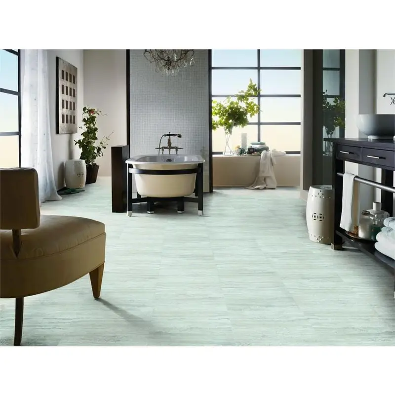 Armstrong Flooring Terraza Grand 18-in x 18-in Artic White Peel and Stick Vinyl Tilesq/ft