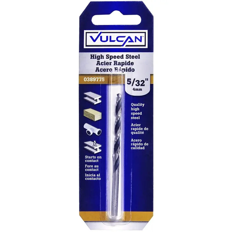 Vulcan Jobber Drill Bit, 5/32 in Dia, 3 in OAL, Straight Shank