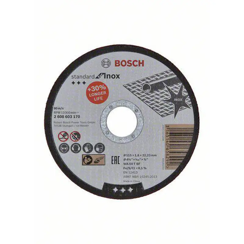 Cutting Disc Standard for Inox 115x1.6x22.23mm