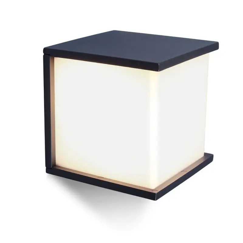 Lutec box cube wall light gray e27 ip44 1846 | LUT00123