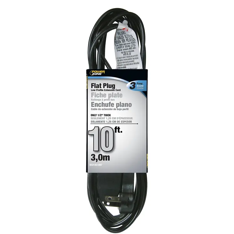 PowerZone OR932610 Extension Cord, 16 AWG Cable, 5-15P Grounded Plug, 5-15R Grounded Receptacle, 10 ft L, 125 V