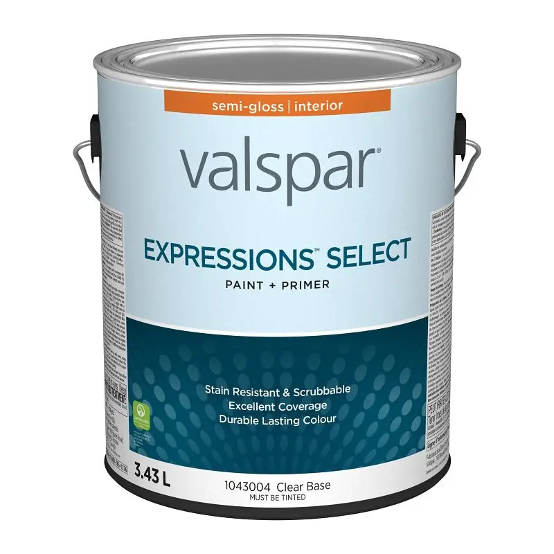 Expressions Select 029.1043004.007 Interior Paint and Primer, Semi-Gloss, Clear, 1 gal, 37 sq-m Coverage Area