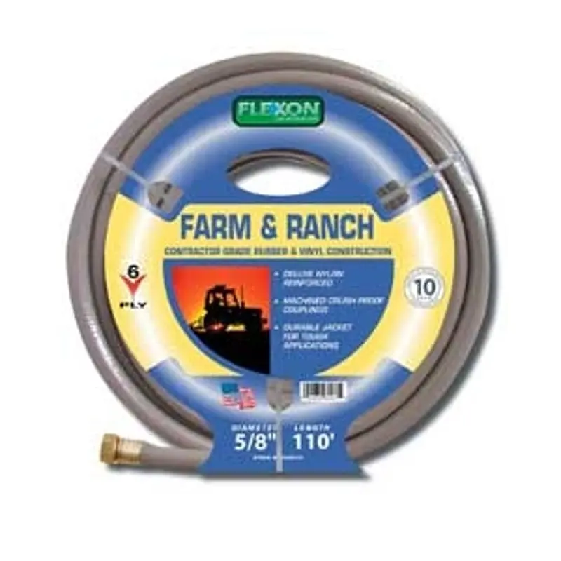 Flexon FA59100CN/FA58110 Garden Hose, 5/8 in, 110 ft L, Rubber/Vinyl, Beige