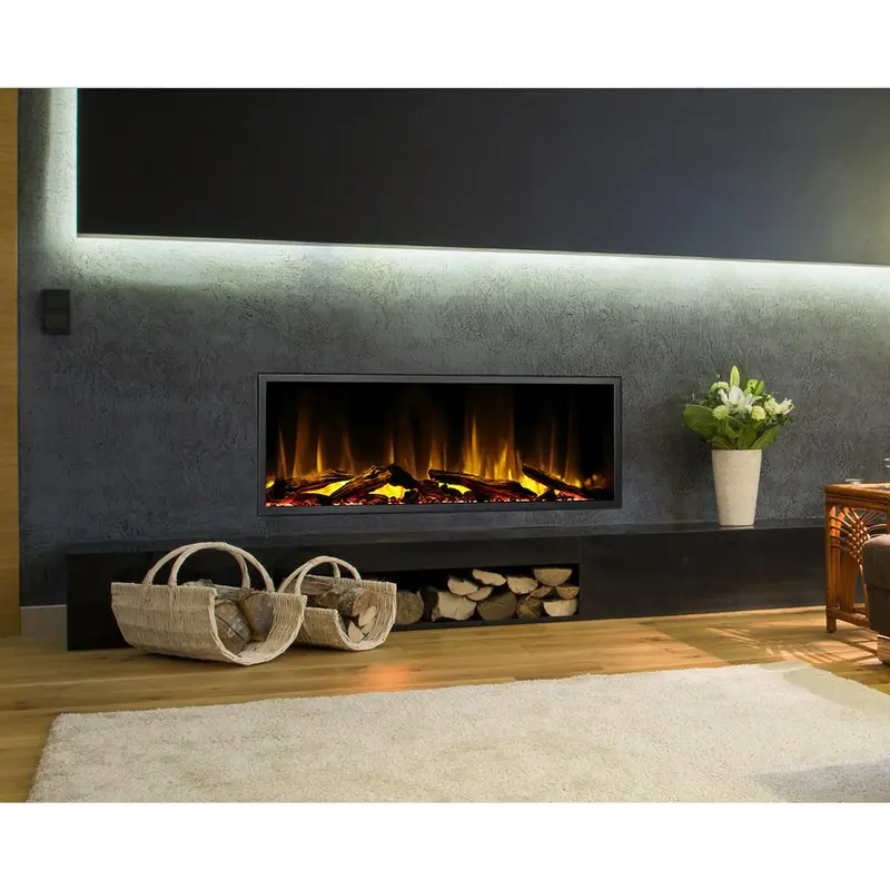 45 in. Harmony Built-in LED Electric Fireplace in Black Trim70 / carton