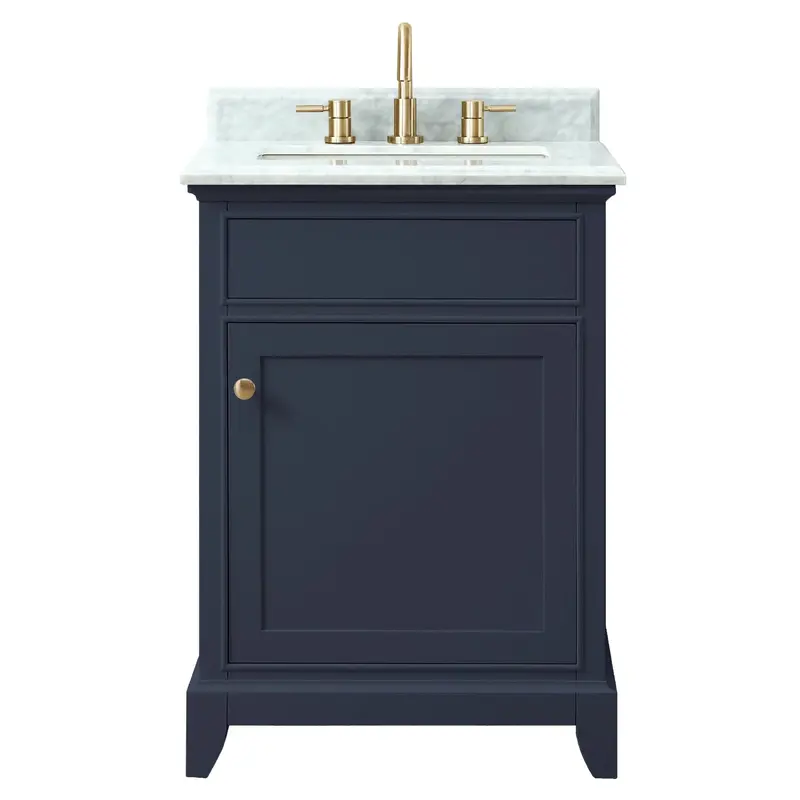 Aurora Blue 25 in. Vanity with Carrara Top