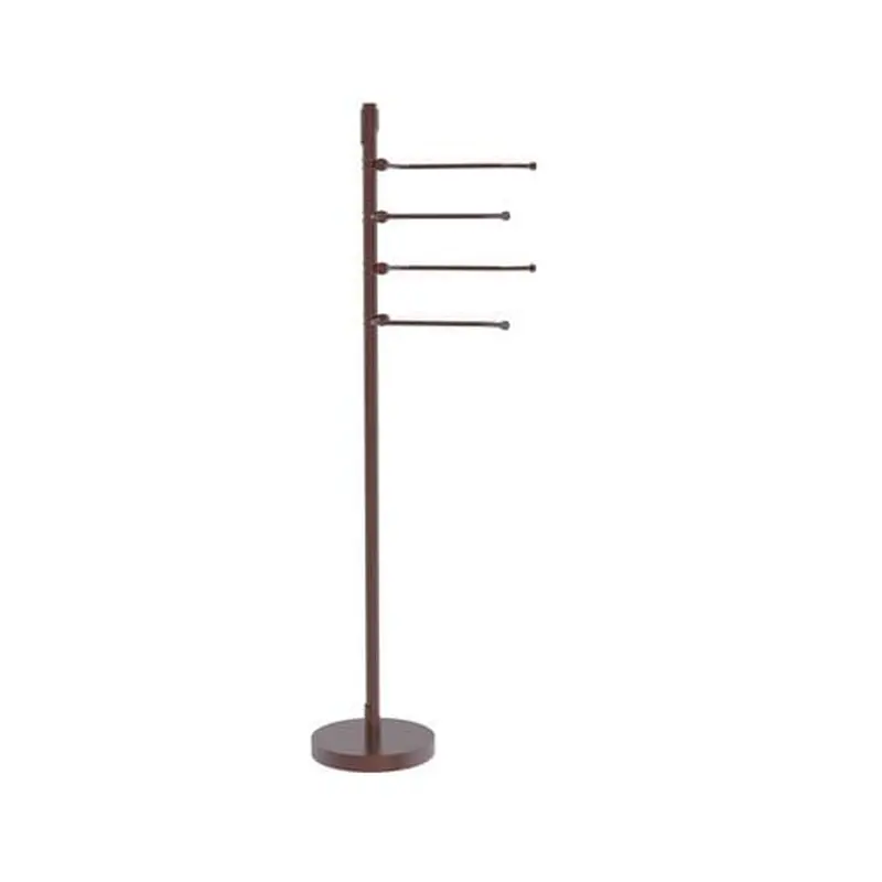 Allied Brass Floor Standing 49-in 4 Pivoting Swing Arm Towel Holder in Antique Copper