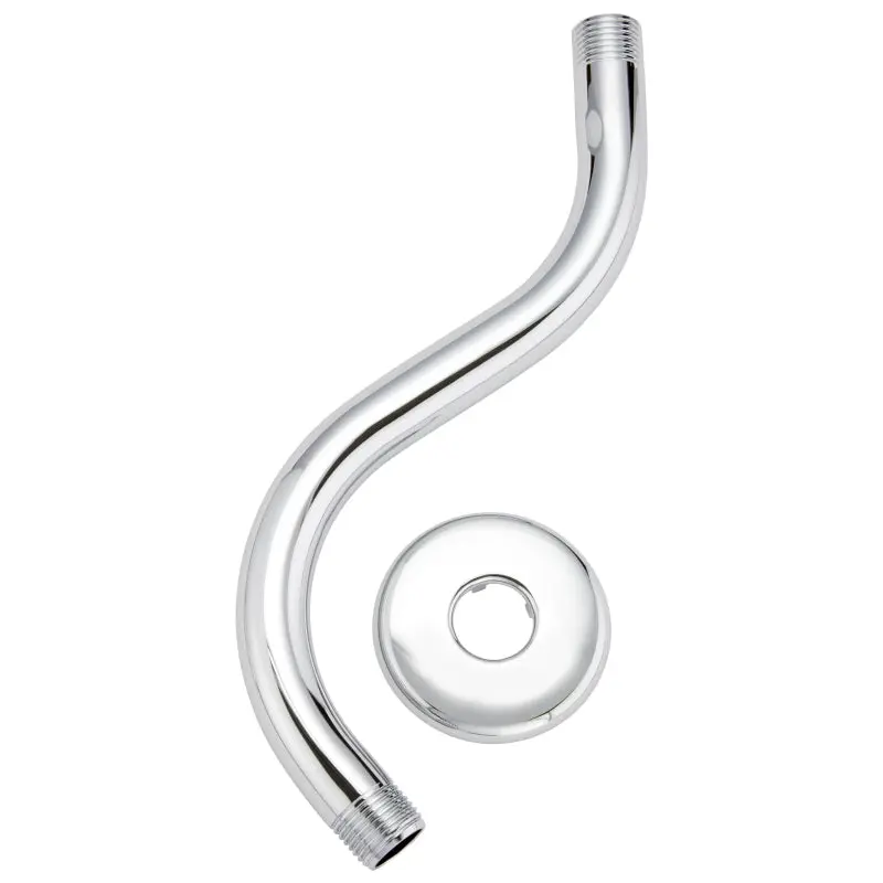 Plumb Pak PP825-191 Shower Arm and Flange, 11-1/4 in L, Stainless Steel, Polished Chrome, S