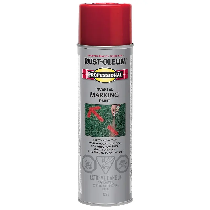 Professional 242676 Inverted Marking Spray Paint, Matte, Red, 426 g