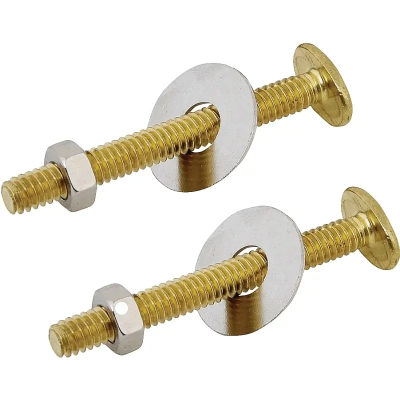 ProSource Bolt Set, Steel, Brass, For: Use to Attach Toilet to Flange