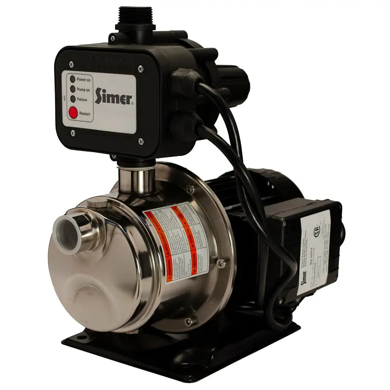 Simer 4075SS-01 Heavy-Duty Utility Pump, 7.2 A, 120 V, 3/4 hp, 1 in Outlet, 24 gpm, Stainless Steel