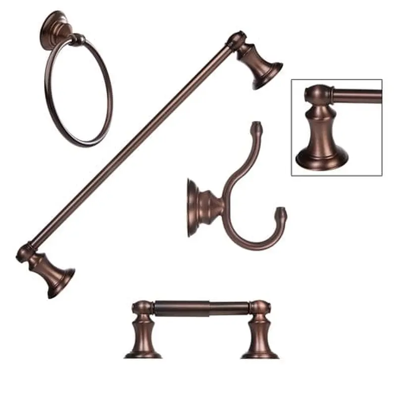 ARISTA 4-Piece Highlander series Oil-Rubbed Bronze Decorative Bathroom Hardware SetChrome
