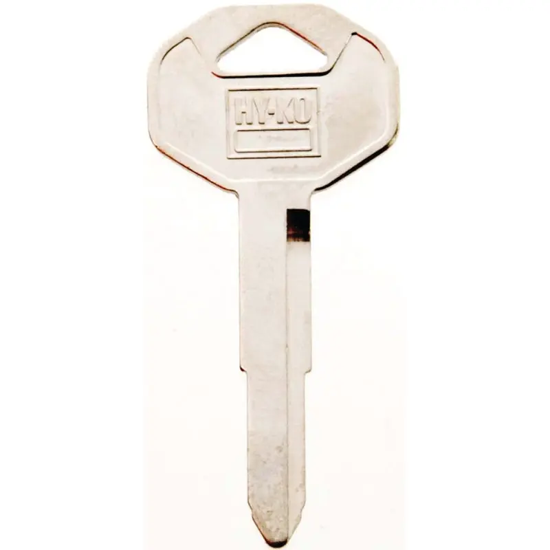 Hy-Ko 11010DC3 Key Blank, Brass, Nickel, For: Chrysler, Dodge, Eagle, Jeep, Plymouth Vehicles