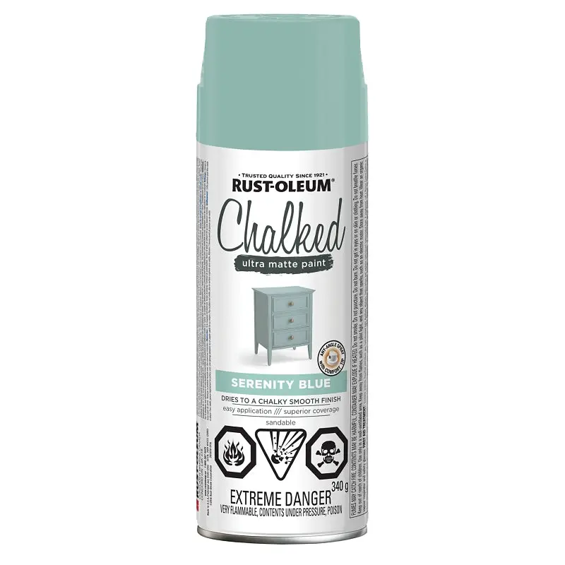 Rust-Oleum 302826 Chalk Spray Paint, Ultra Matte, Serenity Blue, 340 g, Can