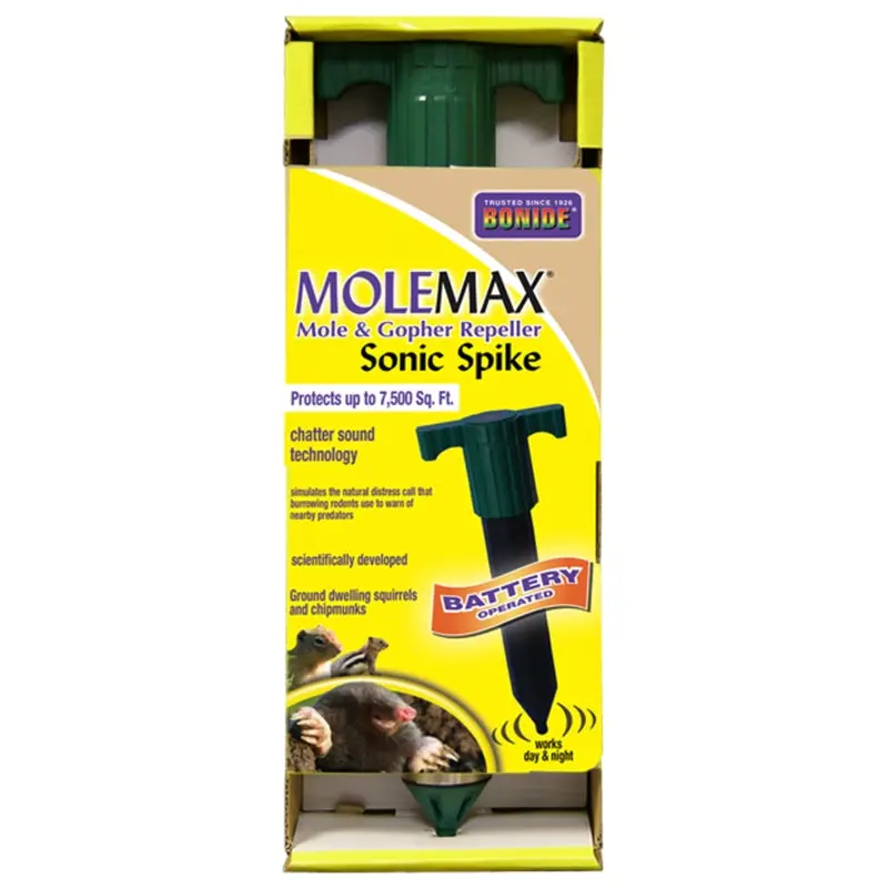 Bonide MoleMax 61120 Sonic Spike Repeller, Battery-Operated, 3-1/2 in L