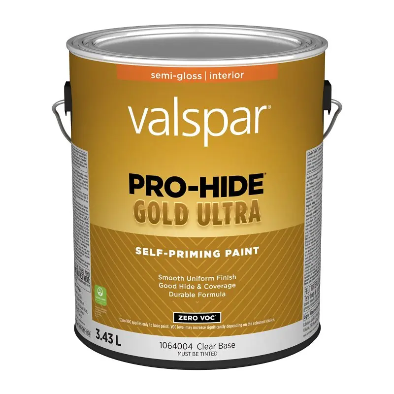 Pro-Hide Gold Ultra 029.1064004.007 Interior Self-Priming Paint, Semi-Gloss, Clear, 1 gal, 37 sq-m Coverage Area