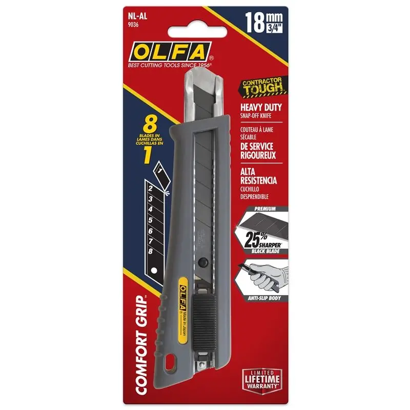 OLFA NL-AL 18mm Rubber-Grip Auto-Lock Utility Knife