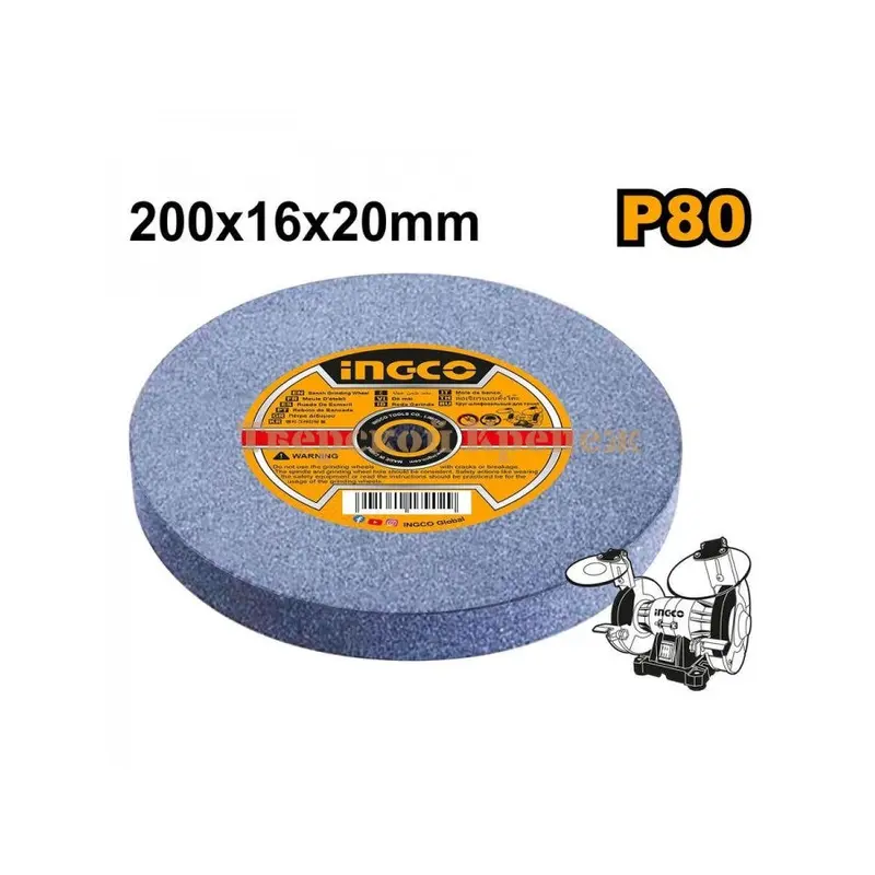 Ingco AGW2008017 Abrasive Grinding Wheel 8" P80