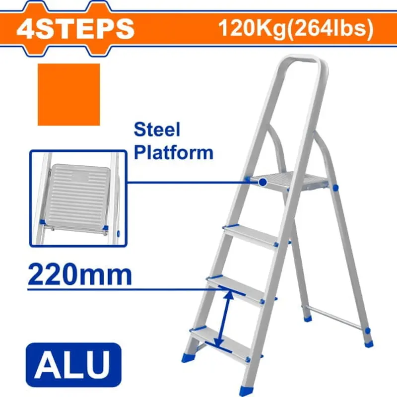 Wadfow Aluminum Ladder 4 Steps 120kg