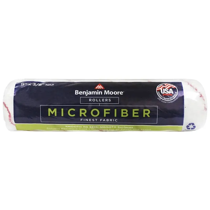 Benjamin Moore U65682-018 Roller Cover, 3/8 in Thick Nap, 9 in L, Microfiber Cover, 1/EA