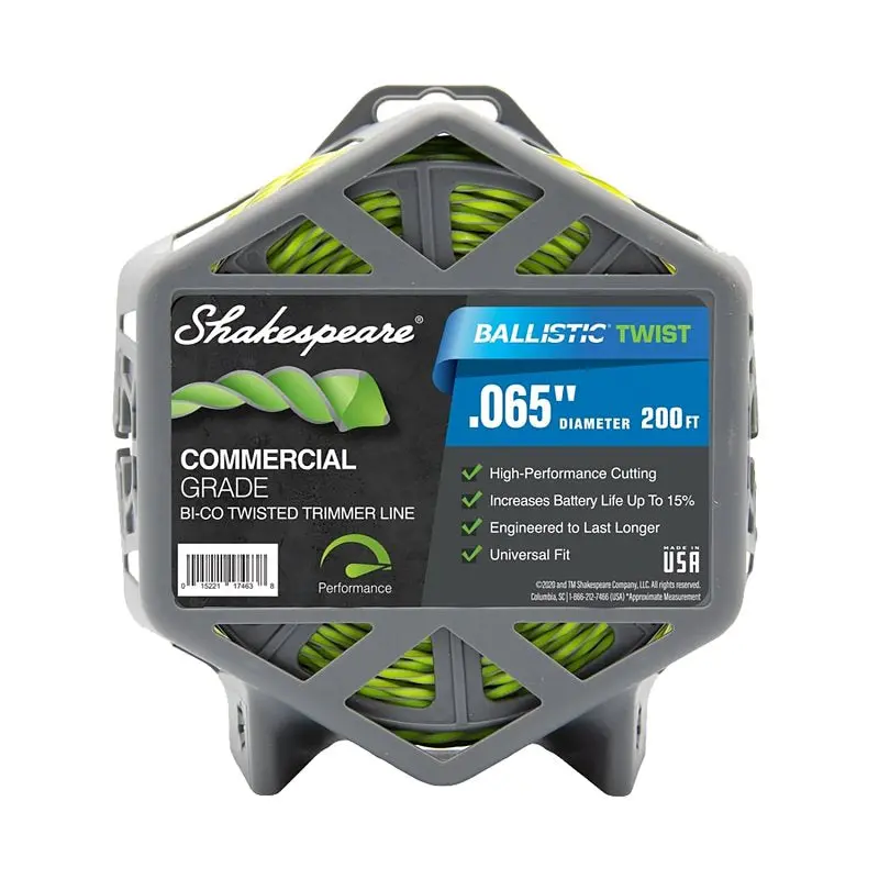Shakespeare Ballistic 17242 Trimmer Twist Line, 0.065 in Dia, 200 ft L