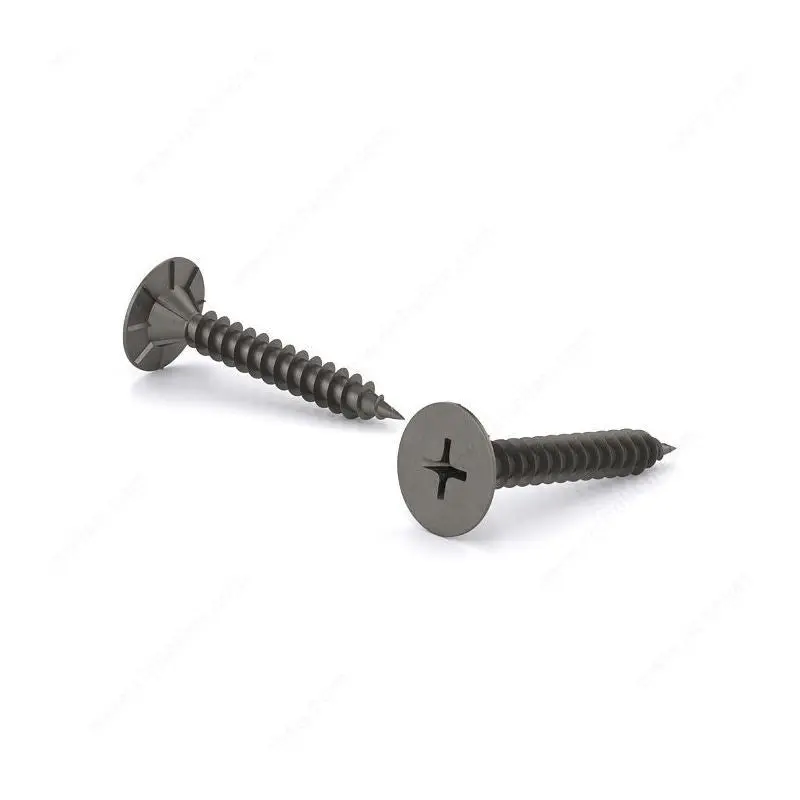 Cement Board Screw, Wafer Head with Serration, Phillips Drive, Fine Thread, Type S Point1-5/8 (500 Pcs)